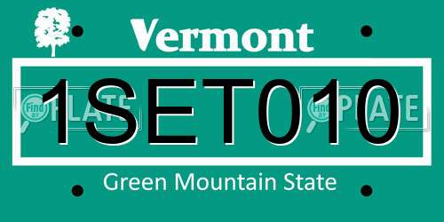1SET010 Vermont License Plate