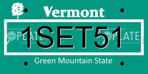 1SET51 Vermont License Plate