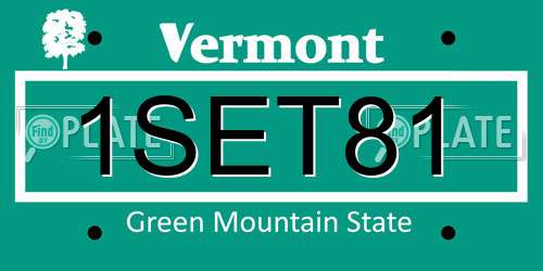 1SET81 Vermont License Plate