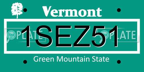 1SEZ51 Vermont License Plate