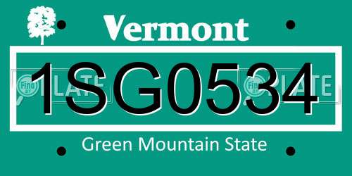 1SG0534 Vermont License Plate