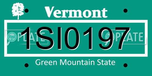 1SI0197 Vermont License Plate