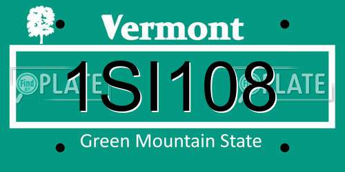 1SI108 Vermont License Plate