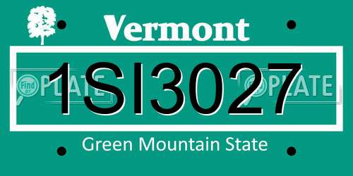 1SI3027 Vermont License Plate