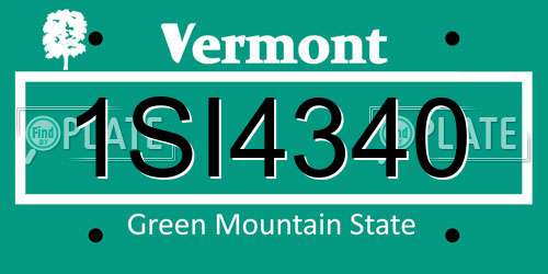 1SI4340 Vermont License Plate