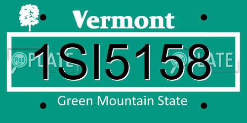 1SI5158 Vermont License Plate