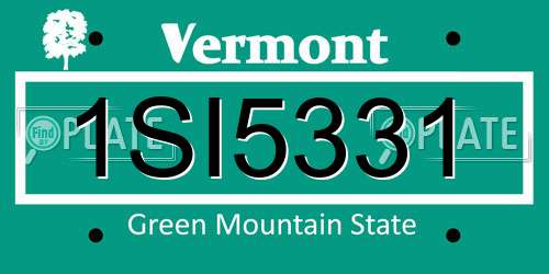 1SI5331 Vermont License Plate