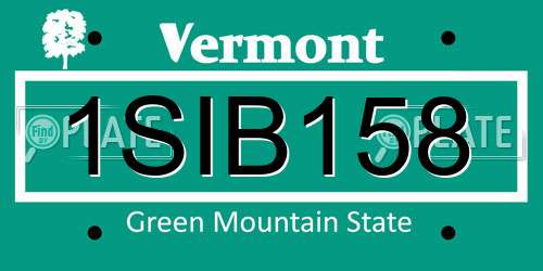 1SIB158 Vermont License Plate