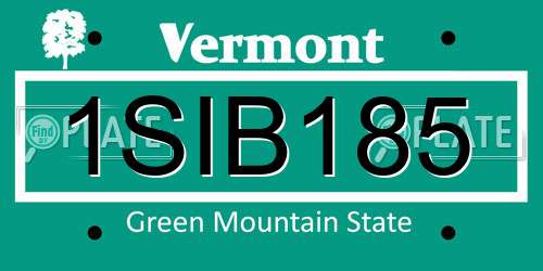 1SIB185 Vermont License Plate