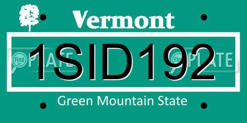 1SID192 Vermont License Plate