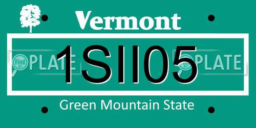 1SII05 Vermont License Plate