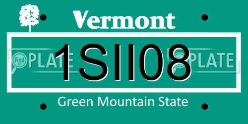1SII08 Vermont License Plate