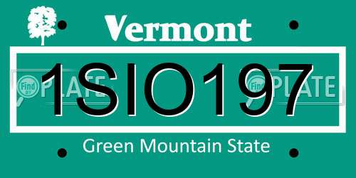 1SIO197 Vermont License Plate