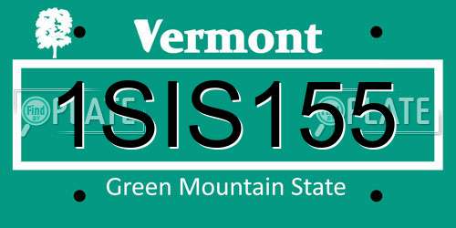 1SIS155 Vermont License Plate