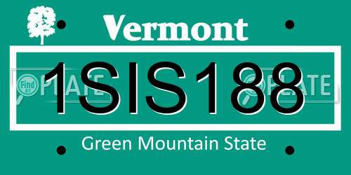 1SIS188 Vermont License Plate
