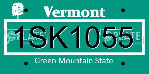 1SK1055 Vermont License Plate