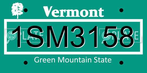 1SM3158 Vermont License Plate