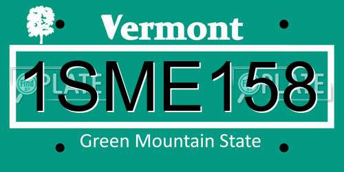 1SME158 Vermont License Plate