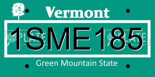 1SME185 Vermont License Plate