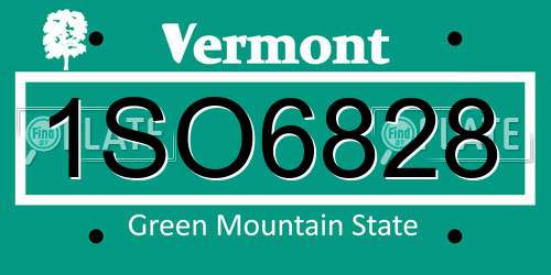1SO6828 Vermont License Plate
