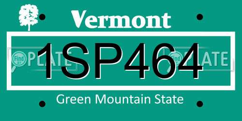 1SP464 Vermont License Plate