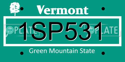 1SP531 Vermont License Plate