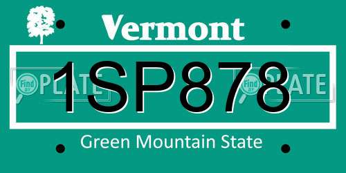 1SP878 Vermont License Plate