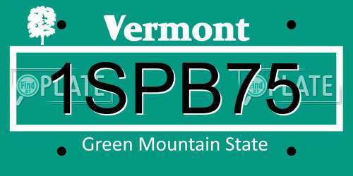 1SPB75 Vermont License Plate