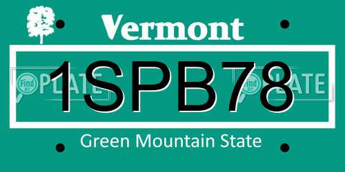 1SPB78 Vermont License Plate