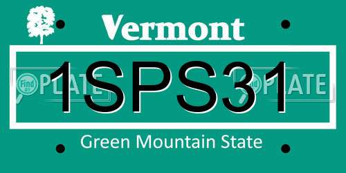 1SPS31 Vermont License Plate