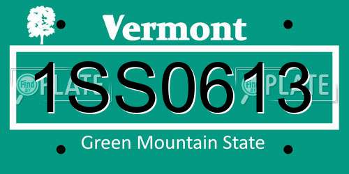 1SS0613 Vermont License Plate