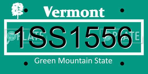 1SS1556 Vermont License Plate