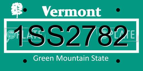 1SS2782 Vermont License Plate