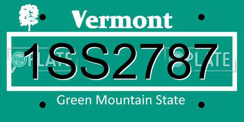 1SS2787 Vermont License Plate