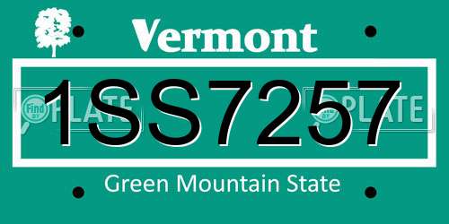 1SS7257 Vermont License Plate