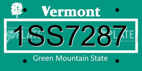 1SS7287 Vermont License Plate