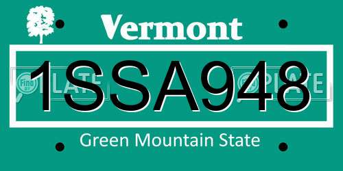 1SSA948 Vermont License Plate