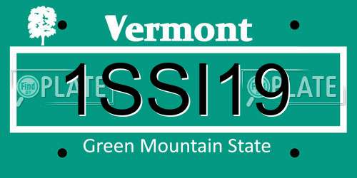 1SSI19 Vermont License Plate