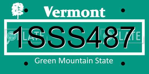 1SSS487 Vermont License Plate