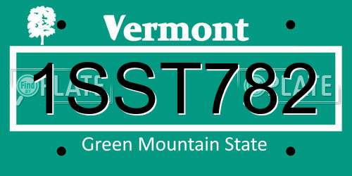 1SST782 Vermont License Plate