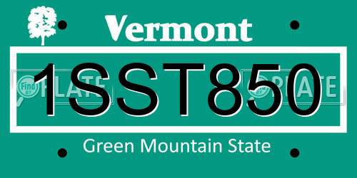 1SST850 Vermont License Plate