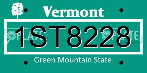 1ST8228 Vermont License Plate
