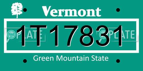 1T17831 Vermont License Plate