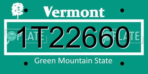 1T22660 Vermont License Plate
