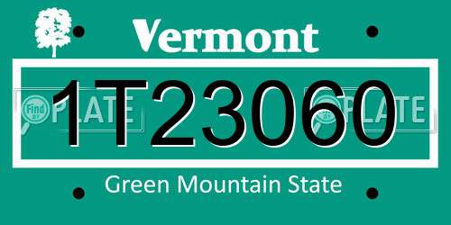 1T23060 Vermont License Plate