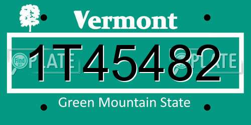 1T45482 Vermont License Plate