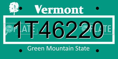 1T46220 Vermont License Plate