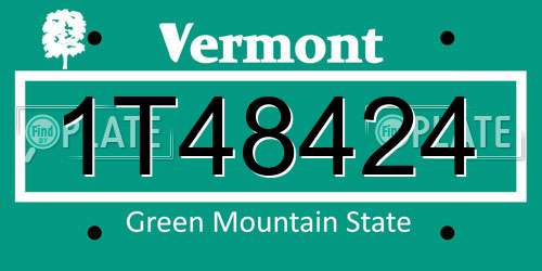 1T48424 Vermont License Plate