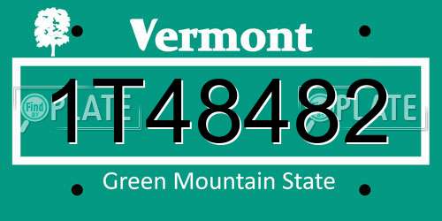 1T48482 Vermont License Plate