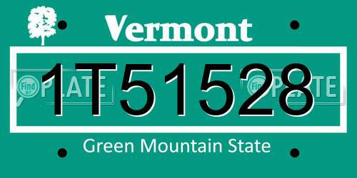1T51528 Vermont License Plate
